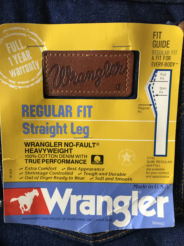 (1987) Wrangler® 912 Regular Fit Straight Leg Jeans No-Fault® denim