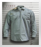 Prison Blues® HICKORY WORK SHIRT Железнодорожная рубашка [Молния/Длинный рукав]