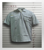 Prison Blues® HICKORY WORK SHIRT Железнодорожная рубашка [Молния/Короткий рукав]