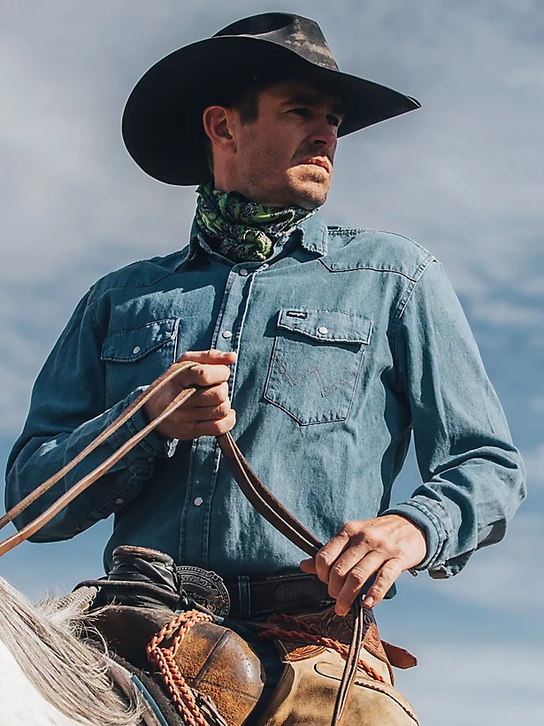 Wrangler Cowboy Cut 701 STONEWASH Denim Shirt [   /  ]